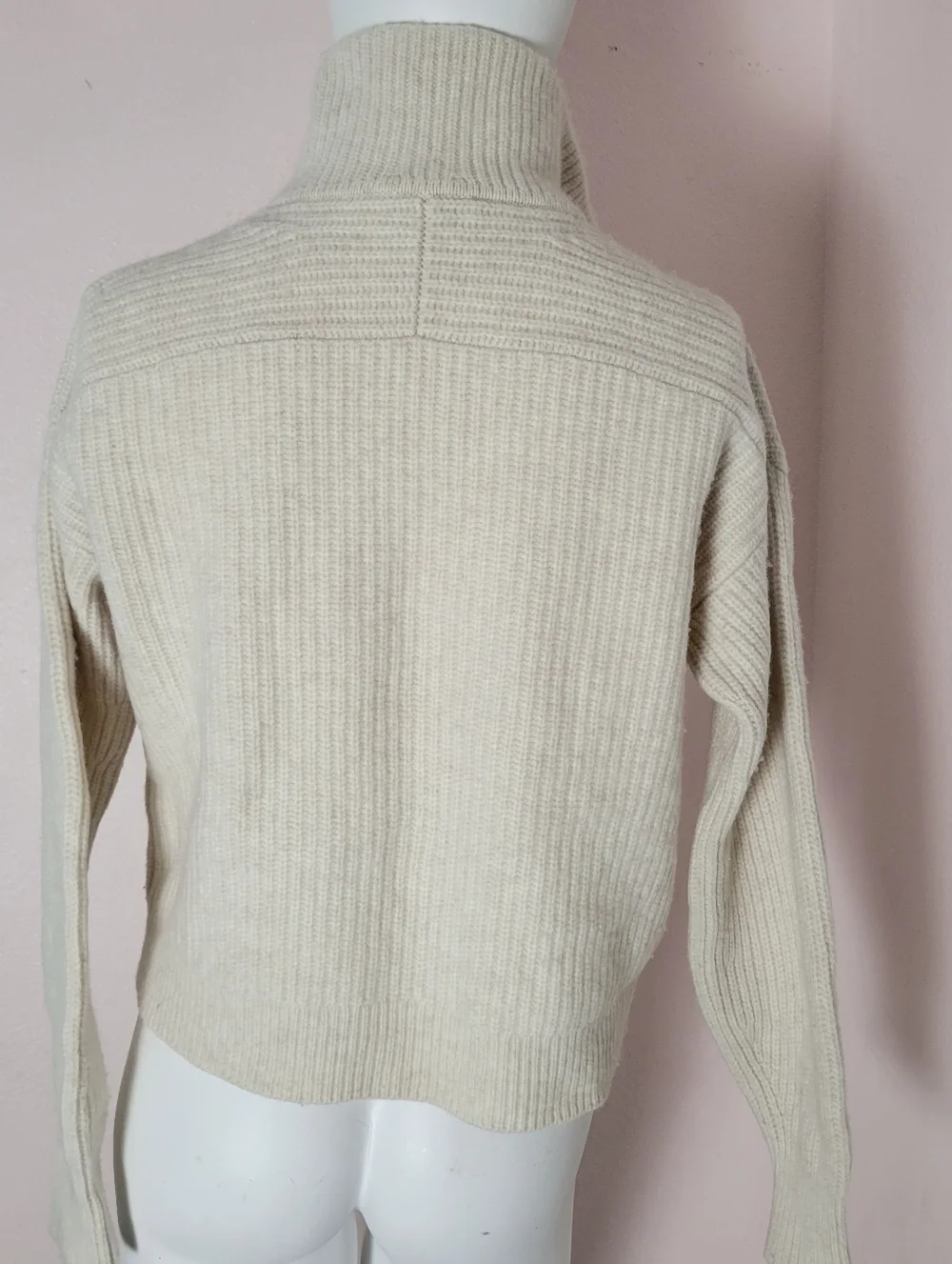 Everlane The Felted Merino Wool Half-Zip Sweater in Oatmeal - Size S - Picture 7 of 10